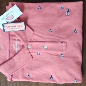 Vineyard Vines Men's Burgee Flag Stretch Pique Polo